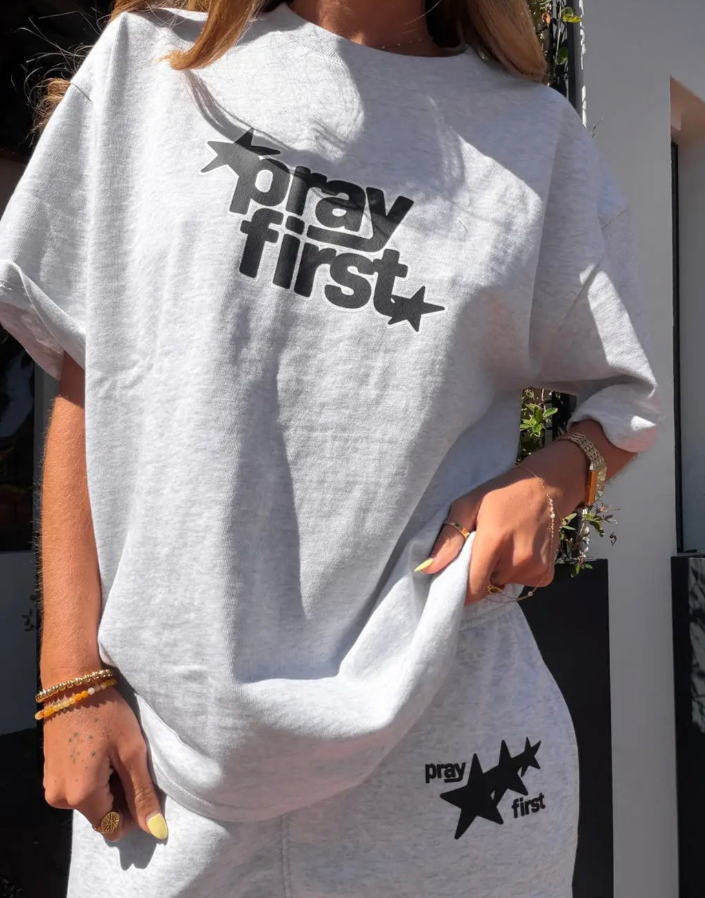 Pray first luxe tee
