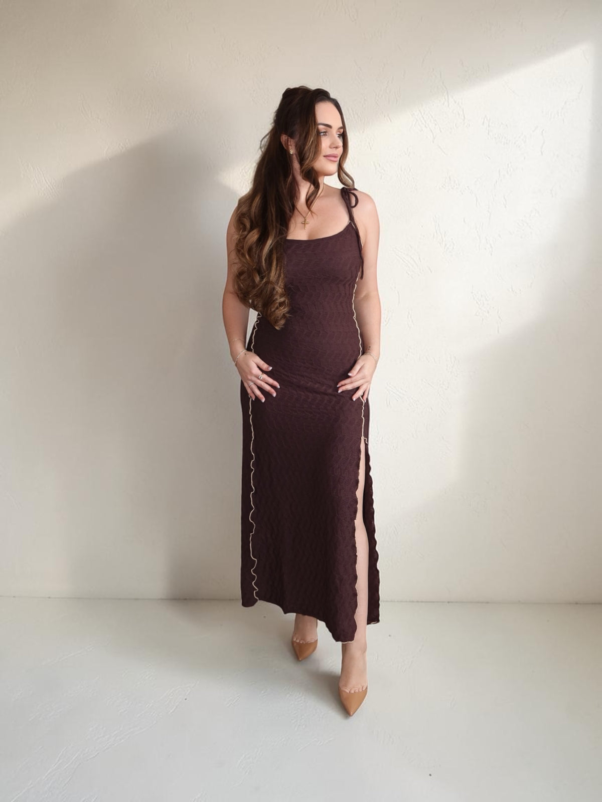 Reese crinkle contrast maxi