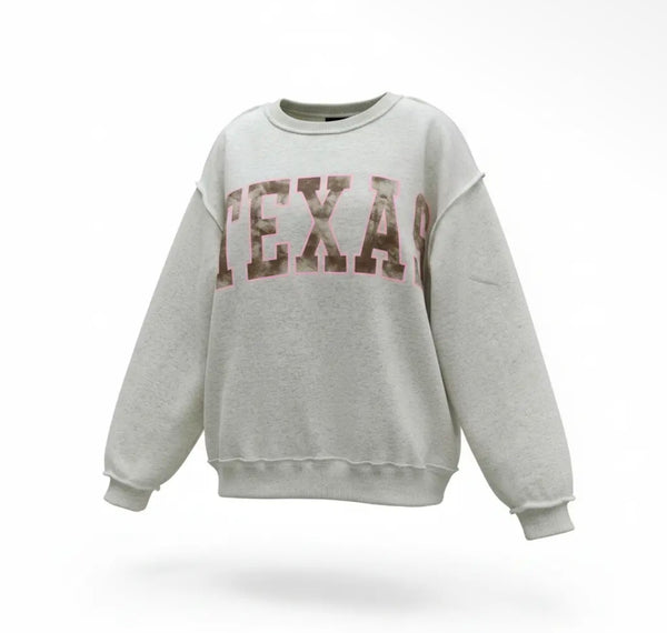 REVERSIBLE TX camo crewneck