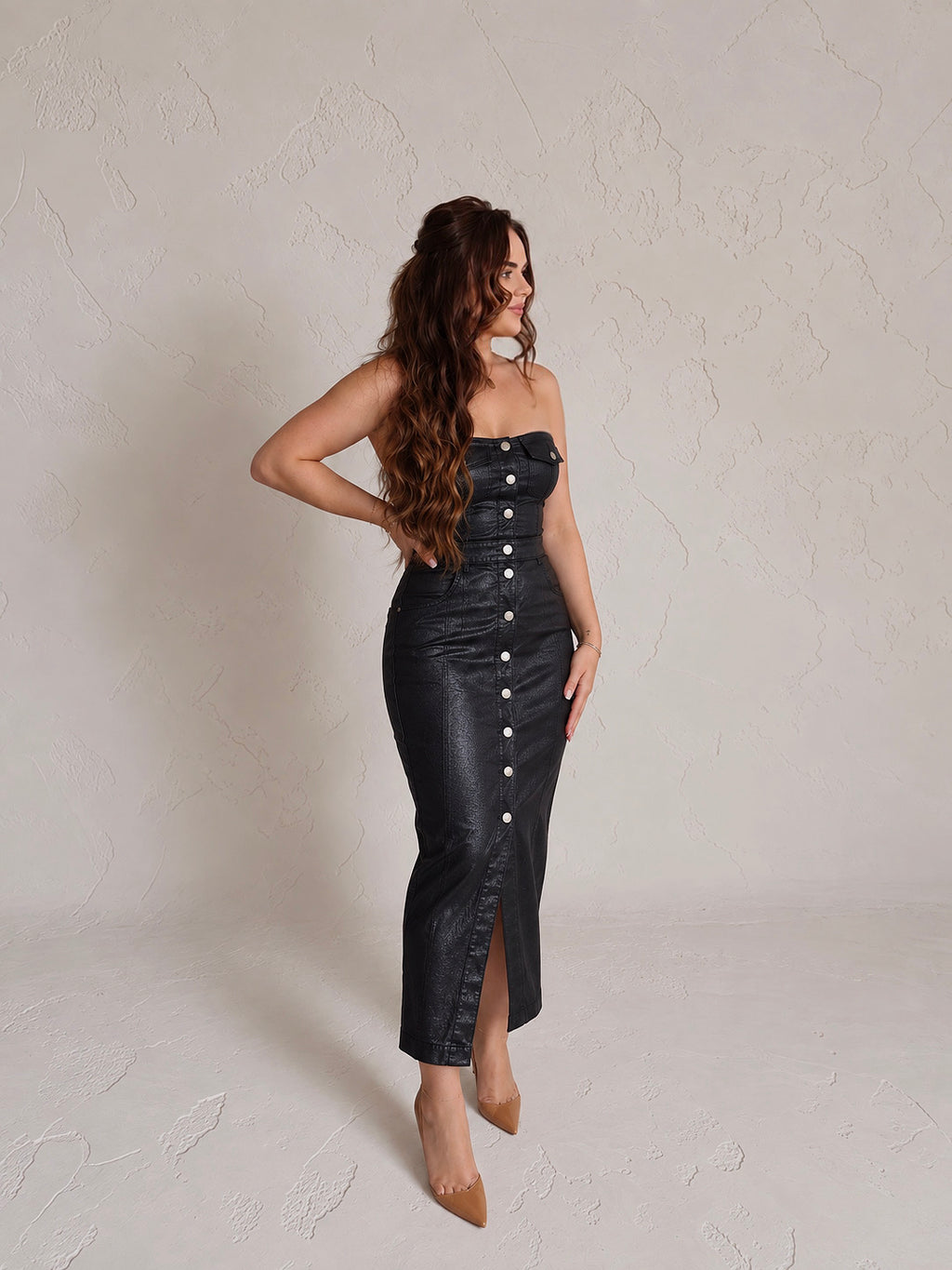 Divina vegan leather midi