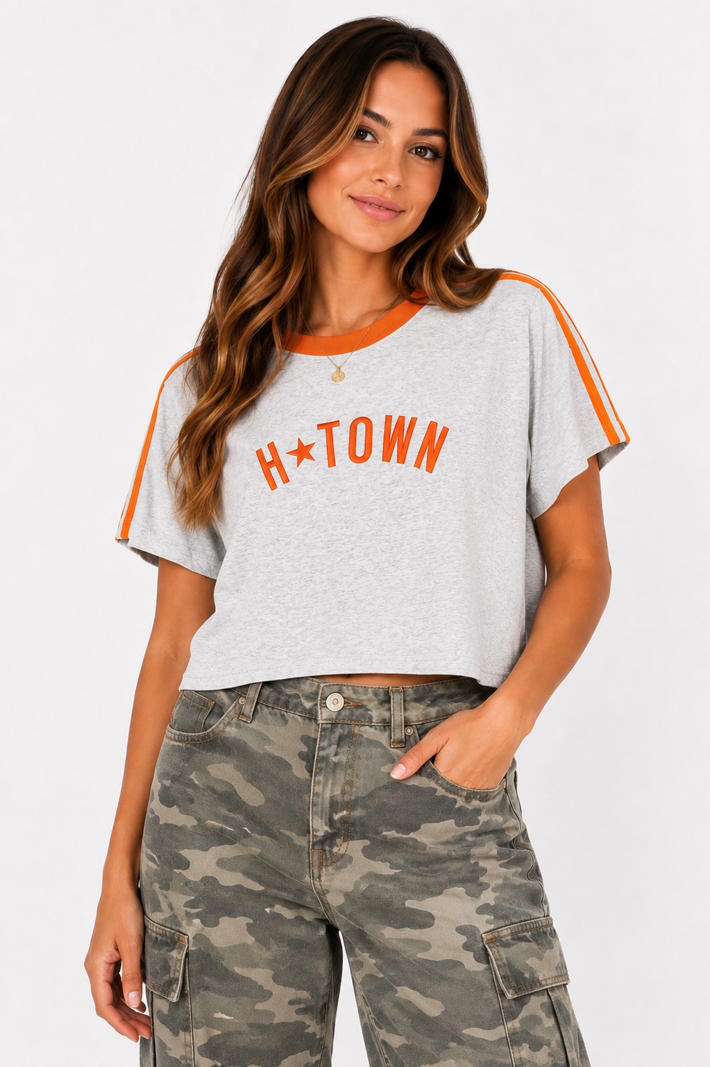 Custom HTOWN contrast tee Main image