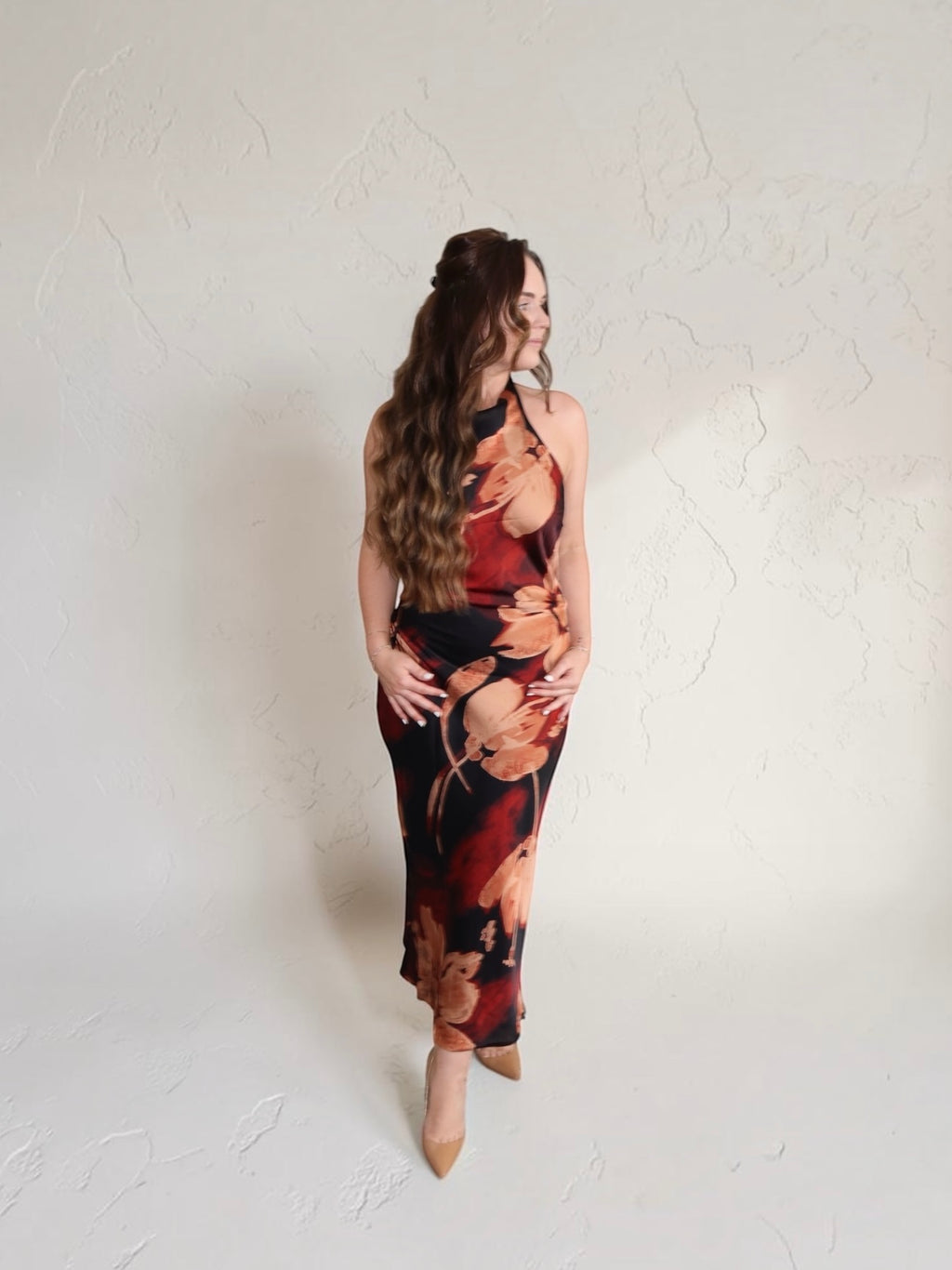 Scarlette Floral Halter Midi