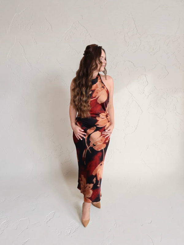 Scarlette Floral Halter Midi