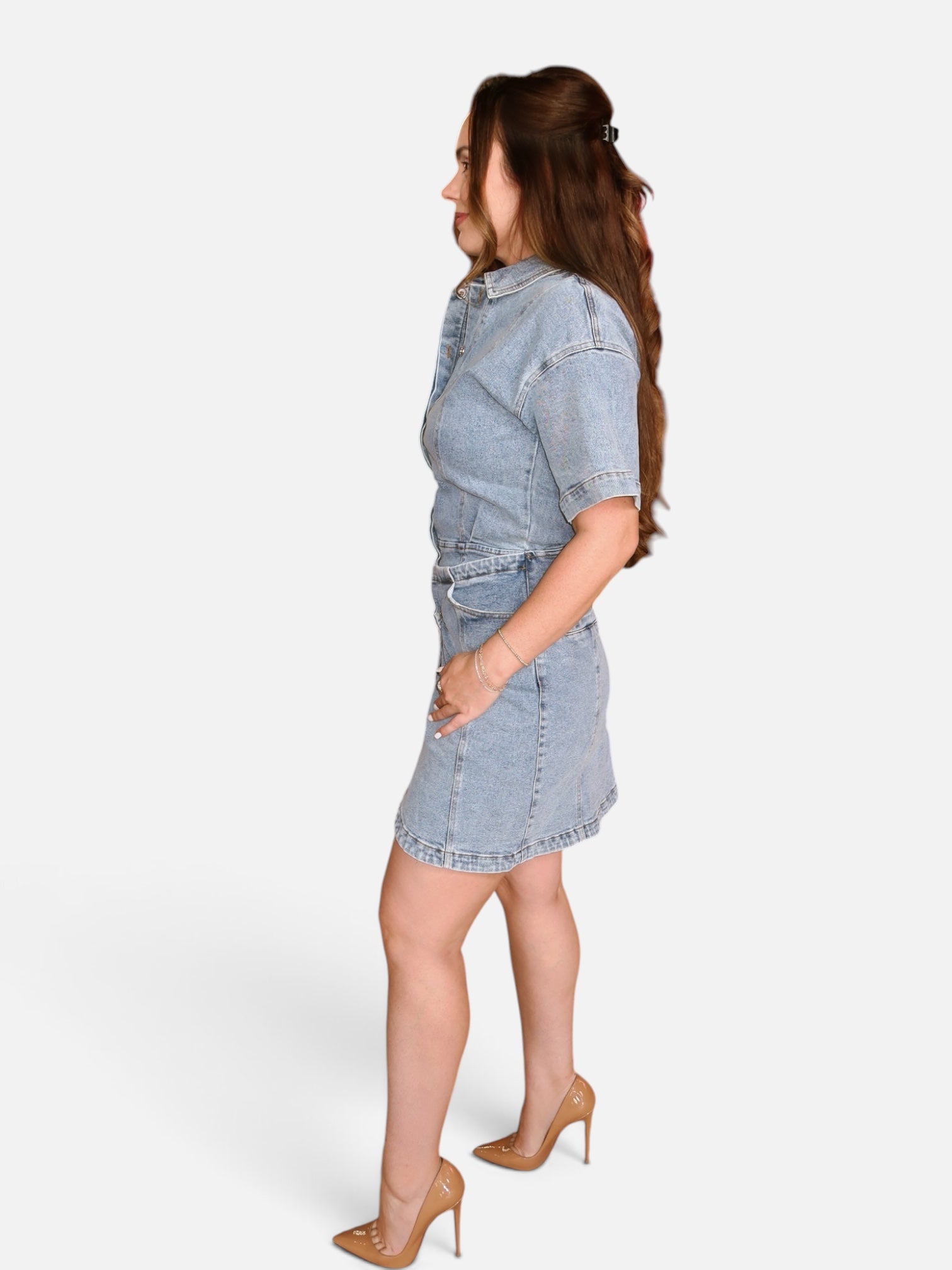 Wren Denim Wrap Style Romper
