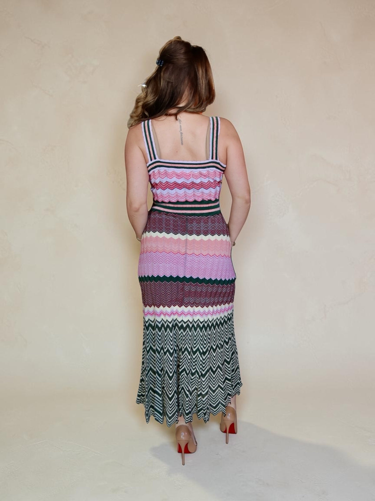 Sienna Contrast Knit Chevron Maxi